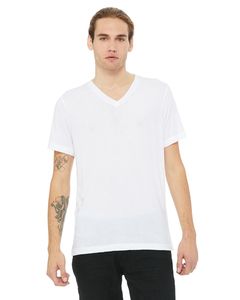 Bella+Canvas 3415C - Unisex Triblend Short-Sleeve V-Neck T-Shirt Solid White Triblend