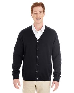 Harriton M425 - Men's Pilbloc V-Neck Button Cardigan Sweater Negro