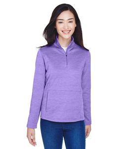 Devon & Jones DG798W - Ladies Newbury Mélange Fleece Quarter-Zip Grape Heather