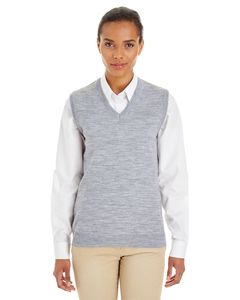 Harriton M415W - Ladies Pilbloc V-Neck Sweater Vest Grey Heather