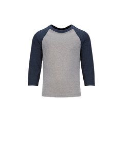 Next Level NL3352 - Remera CVC con mangas 3/4 Raglan Midnight Navy/ Dk Heather Gray