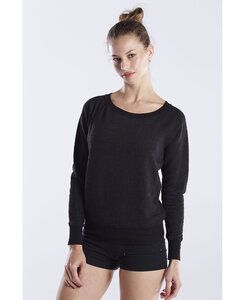 US Blanks US0870 - Ladies' French Terry Boat Neck Raglan Tri-charcoal