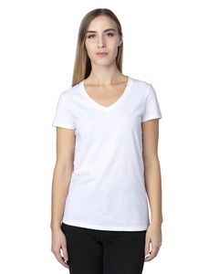 Threadfast 200RV - Ladies Ultimate Short-Sleeve V-Neck T-Shirt Blanco