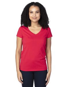 Threadfast 200RV - Ladies Ultimate Short-Sleeve V-Neck T-Shirt Rojo