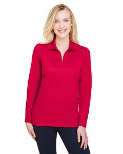 Devon & Jones DG20LW - Ladies CrownLux Performance Plaited Long-Sleeve Polo Rojo