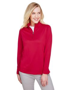 Harriton M748W - Ladies Advantage Snag Protection Plus IL Quarter-Zip Rojo