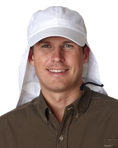 Adams EOM101 - 6-Panel UV Low-Profile Cap with Elongated Bill and Neck Cape Blanco