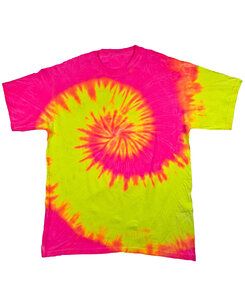 Colortone T966P - Youth Fluorescent Swirl Tee Hot Pink/Yellow