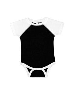 Rabbit Skins LA4430 - Infant Baseball Fine Jersey Bodysuit Blanco / Negro
