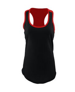 Next Level NL1534 - Musculosa Ideal Color Block para mujer Negro / Rojo