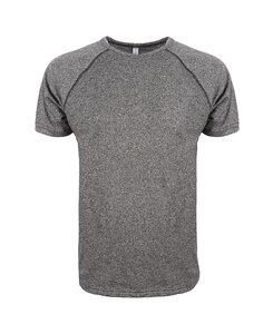 Next Level NL2050 - Remera Raglán de cuello redondo de hilo simulado para hombre Heather gris