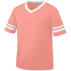 Augusta Sportswear 360 - Remera jersey con mangas con rayas Coral/ White