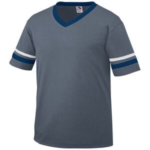 Augusta Sportswear 361 - Youth Sleeve Stripe Jersey Graphite/ Navy/ White