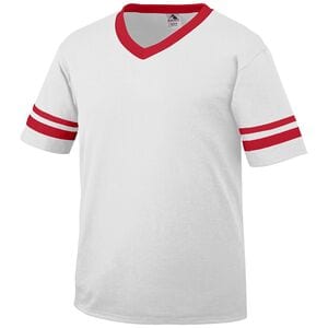 Augusta Sportswear 361 - Youth Sleeve Stripe Jersey Blanco / Rojo