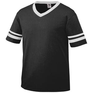 Augusta Sportswear 361 - Youth Sleeve Stripe Jersey Negro / Blanco