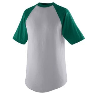 Augusta Sportswear 423 - Remera jersey de béisbol de manga corta Athletic Heather/ Dark Green