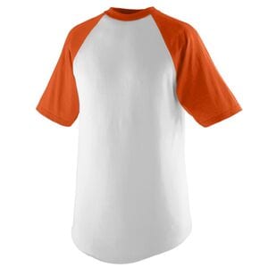 Augusta Sportswear 423 - Remera jersey de béisbol de manga corta White/Orange