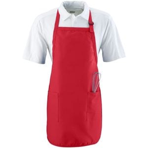 Augusta Sportswear 4350 - Full Length Apron With Pockets Rojo