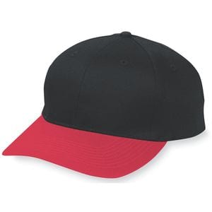Augusta Sportswear 6206 - Youth Six Panel Cotton Twill Low Profile Cap Negro / Rojo