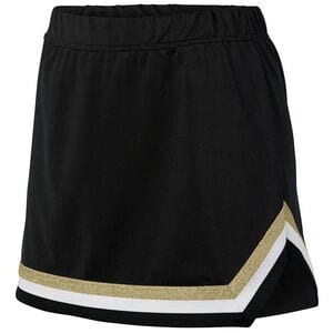 Augusta Sportswear 9145 - Ladies Pike Skirt Black/ White/ Metallic Gold