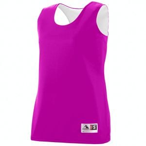 Augusta Sportswear 147 - Ladies Reversible Wicking Tank Power Pink/White