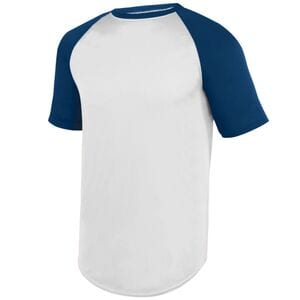 Augusta Sportswear 1509 - Youth Wicking Short Sleeve Baseball Jersey Blanco / Azul marino