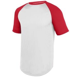 Augusta Sportswear 1509 - Youth Wicking Short Sleeve Baseball Jersey Blanco / Rojo