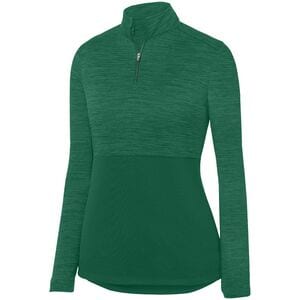 Augusta Sportswear 2909 - Pullover Tonal Heather Sombreado 1/4 de cierre para mujeres Verde oscuro
