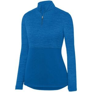 Augusta Sportswear 2909 - Pullover Tonal Heather Sombreado 1/4 de cierre para mujeres Real Azul