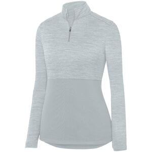 Augusta Sportswear 2909 - Pullover Tonal Heather Sombreado 1/4 de cierre para mujeres Plata
