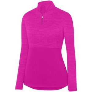 Augusta Sportswear 2909 - Pullover Tonal Heather Sombreado 1/4 de cierre para mujeres Power Pink