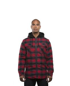Burnside BN8620 - Adult Hooded Flannel Jacket Red/Navy