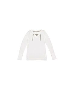 LAT LA3538 - LAT Ladies Long Sleeve Lace-Up Fine Jersey Tee