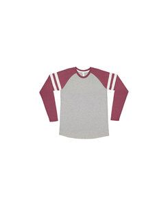 LAT LA6934 -  Remera fina de jersey vintage de manga larga Mash-Up Gameday de LAT para hombre Vn Heather/ Vn Burg/ Blend Wht