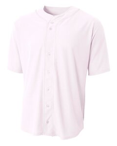 A4 NB4184 - Youth Short Sleeve Full Button Baseball Jersey Blanco