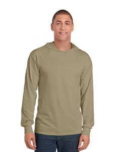 Fruit of the Loom 4930LSH - Men's HD Cotton Jersey Hooded T-Shirt Caqui