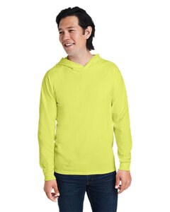 Fruit of the Loom 4930LSH - Men's HD Cotton Jersey Hooded T-Shirt Seguridad Verde