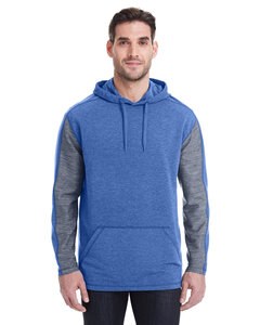 J. America JA8435 - Adult Omega Stretch Hooded Sweatshirt Royal Triblend