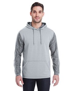 J. America JA8435 - Adult Omega Stretch Hooded Sweatshirt Silver Gry Trbln