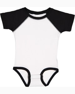 Rabbit Skins RS4430 - Infant Baseball Bodysuit Blanco / Negro