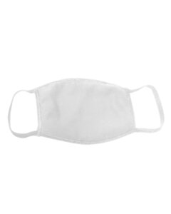 Bayside 1900BY - Adult Cotton Face Mask Made in USA Blanco