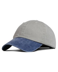 Liberty Bags LBF497 - Washed Cotton Pigment-Dyed Cap Khaki/ Blue