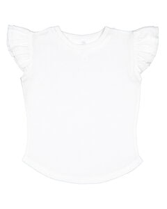 Rabbit Skins 3339 - Toddler Flutter Sleeve T-Shirt Blanco