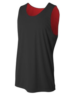 A4 N2375 - Adult Performance Jump Reversible Basketball Jersey Negro / Rojo
