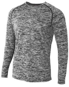 A4 N3305 - Adult Space Dye Long Sleeve Raglan T-Shirt Negro