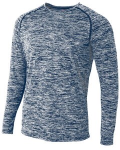 A4 N3305 - Adult Space Dye Long Sleeve Raglan T-Shirt Marina