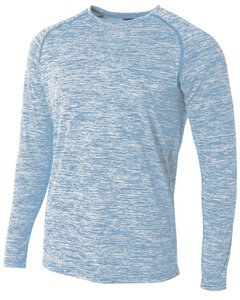 A4 N3305 - Adult Space Dye Long Sleeve Raglan T-Shirt Azul Cielo