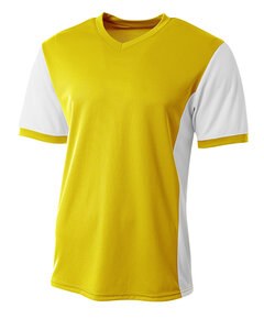 A4 N3017 - Men's Premier V-Neck Soccer Jersey Gold/White