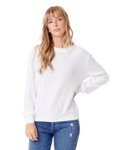Alternative Apparel 9903ZT - Ladies Washed Terry Throwback Pullover Sweatshirt Blanco