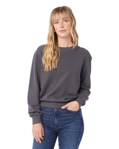 Alternative Apparel 9903ZT - Ladies Washed Terry Throwback Pullover Sweatshirt Gris Oscuro